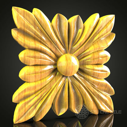 Radiant Wood Floral Design - STL Model, CNC Router, Artcam, Aspire Files, Home Decor