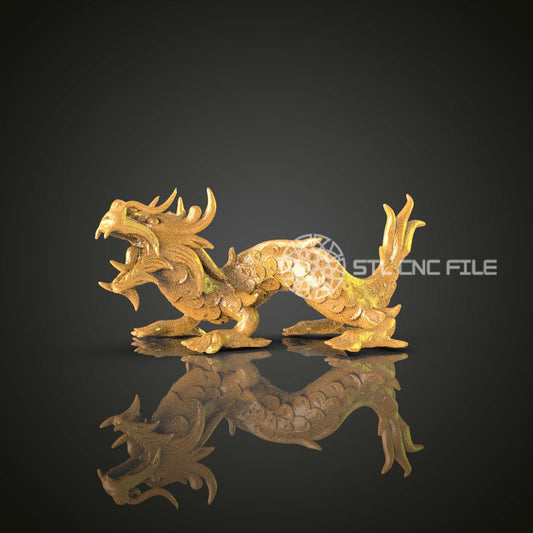 Regal Dragon STL File for CNC Routers - Artcam, Aspire, Engraving CNC Files, Wood Carving Art, Wall Decor