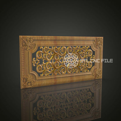 Renaissance Flourish STL File - Opulent CNC Wood Panel