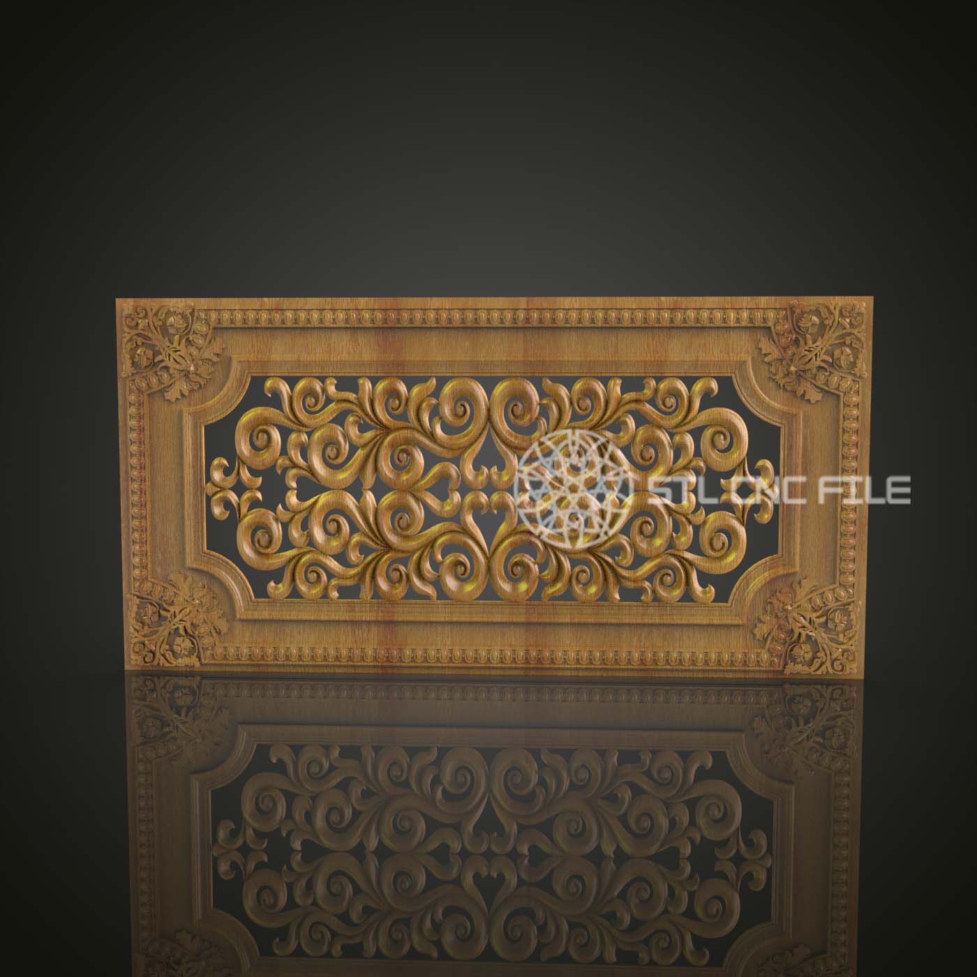 Renaissance Flourish STL File - Opulent CNC Wood Panel