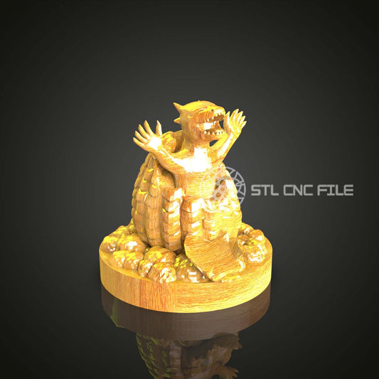 Roaring Dragon STL Model - CNC Router Engraver Artcam, Aspire Files | Wood Art Sculpture, Fantasy Wall Decor CNC