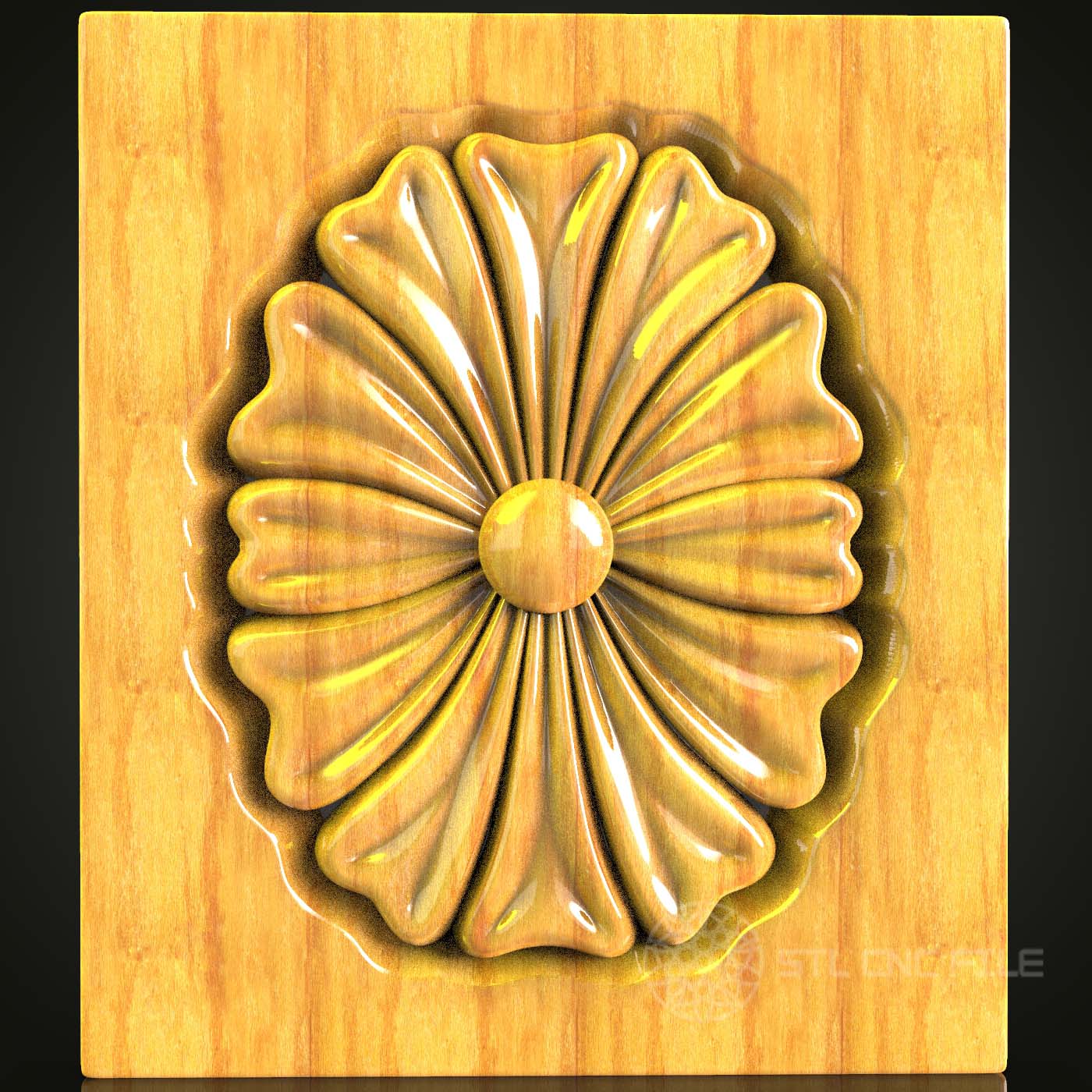 STL Model Flower Rosette for CNC Router, Artcam, Aspire Files - Wood Art Wall Decor