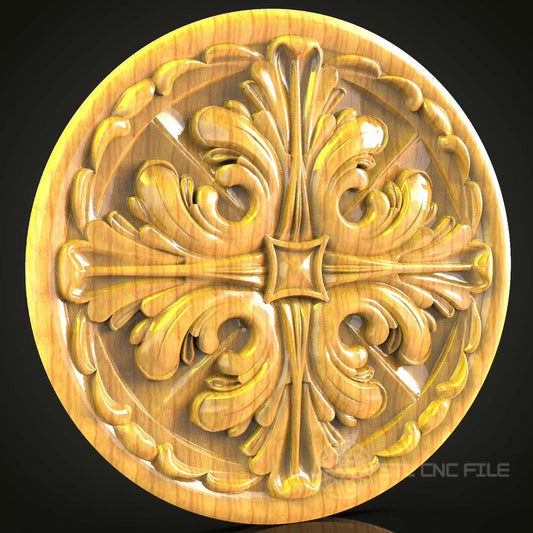 STL Model Round Woodcarving - CNC Router Engraver Files, Artcam Aspire Decor, Wall Art Wood CNC, Home Interior