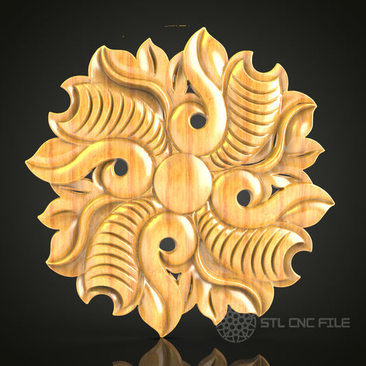Sculptural Waves STL Model for CNC - Dynamic Wooden Art Decor