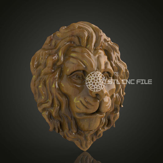 Serene Lion Mane 3D STL Model, Ideal for CNC Routers, Artcam & Aspire Compatible, Wood Carving File for Royal Wall Art