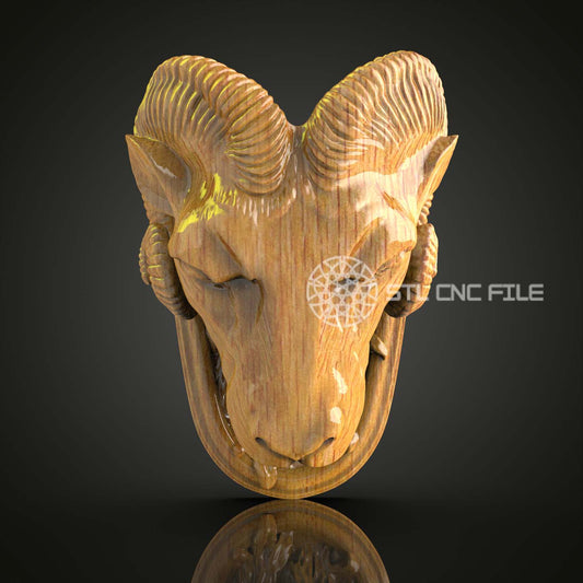 Serene Sheep Bust - Ram STL Model for CNC, Artcam/Aspire Sheep Carving, Rustic Wood Wall Decor