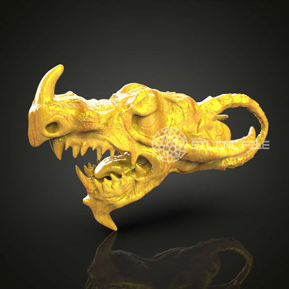 Fierce Dragon Skull STL Model - CNC Router Engraver Files for Artcam, Aspire | Fantasy Wood Art, Skull Decor CNC