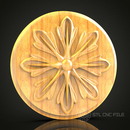 Sleek Floral Oval STL Model, CNC Router Engraver Design, Artcam Aspire Decorative Wood Art