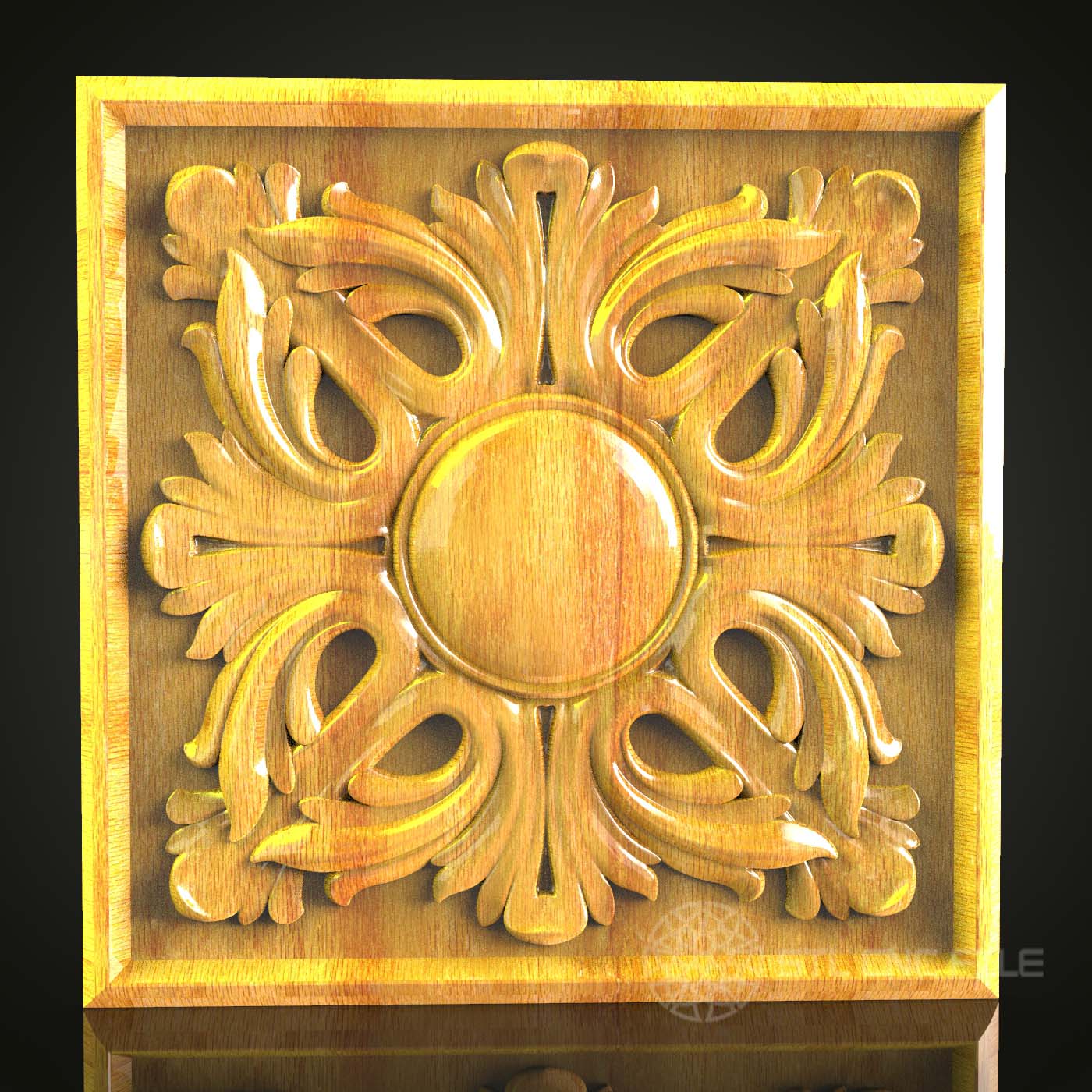 Solar-Inspired Decorative STL Model for CNC Router - Wood Art Wall Decor, Compatible with Artcam, Aspire