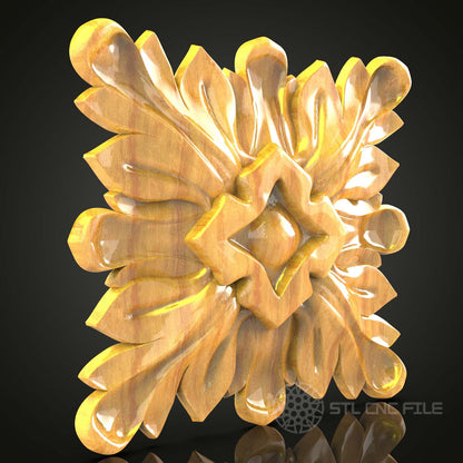 Spiral Sunburst CNC Wood Carving, STL Model for Artistic Wall Decor, Unique Router Craft