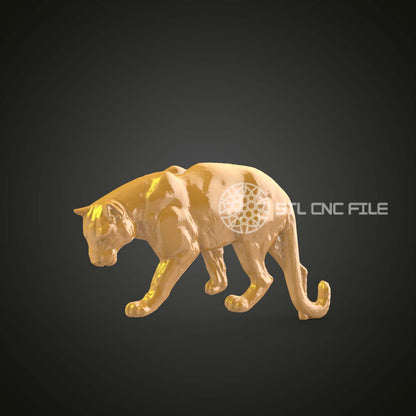 Stealthy Jaguar STL Model - CNC Router Engraver File, Artcam Aspire, Exotic Wood Wall Art, CNC Wildlife Decor