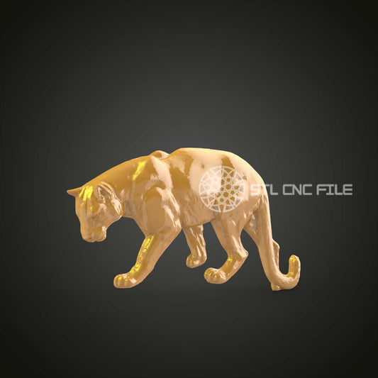 Stealthy Jaguar STL Model - CNC Router Engraver File, Artcam Aspire, Exotic Wood Wall Art, CNC Wildlife Decor