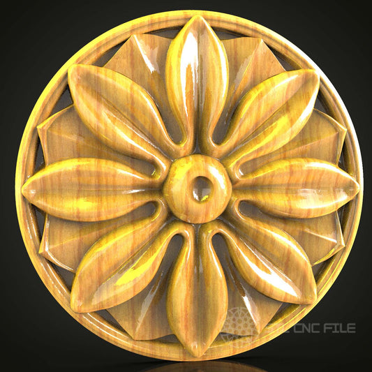 Sun Petal CNC Wood Art, STL Model for Router Engraving, Beautiful Wall Decor