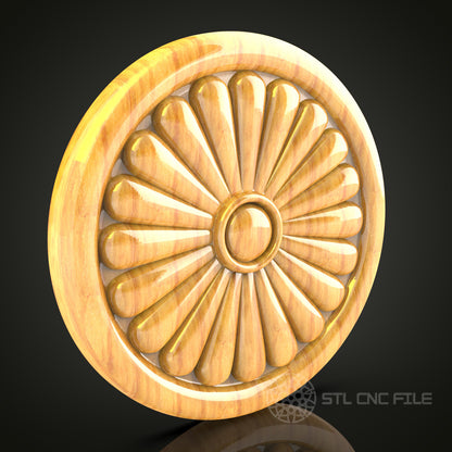 Sunburst Rosette STL Model for CNC Router - Wooden Wall Decor, Artcam, Aspire, CNC Files