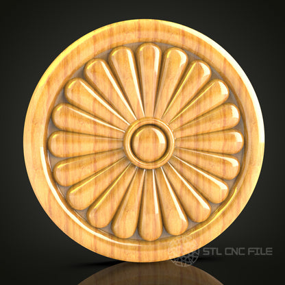 Sunburst Rosette STL Model for CNC Router - Wooden Wall Decor, Artcam, Aspire, CNC Files