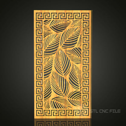 Tropical Leaf Panel STL File - CNC Router Engraving Art