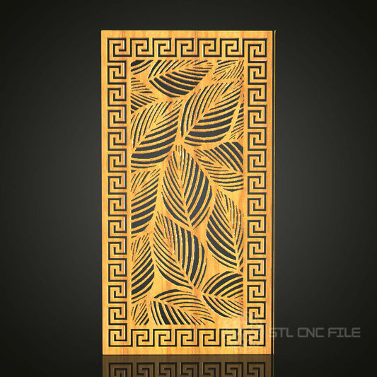 Tropical Leaf Panel STL File - CNC Router Engraving Art