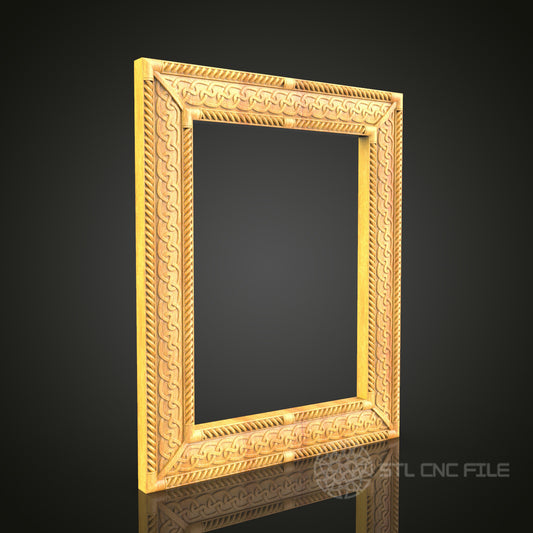 Wave Pattern Frame STL Model for CNC Router - Compatible with Artcam, Aspire  Wood Carving & Wall Art