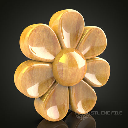 Radiant Bloom CNC Router Engraver STL Model - Perfect for Wood Art