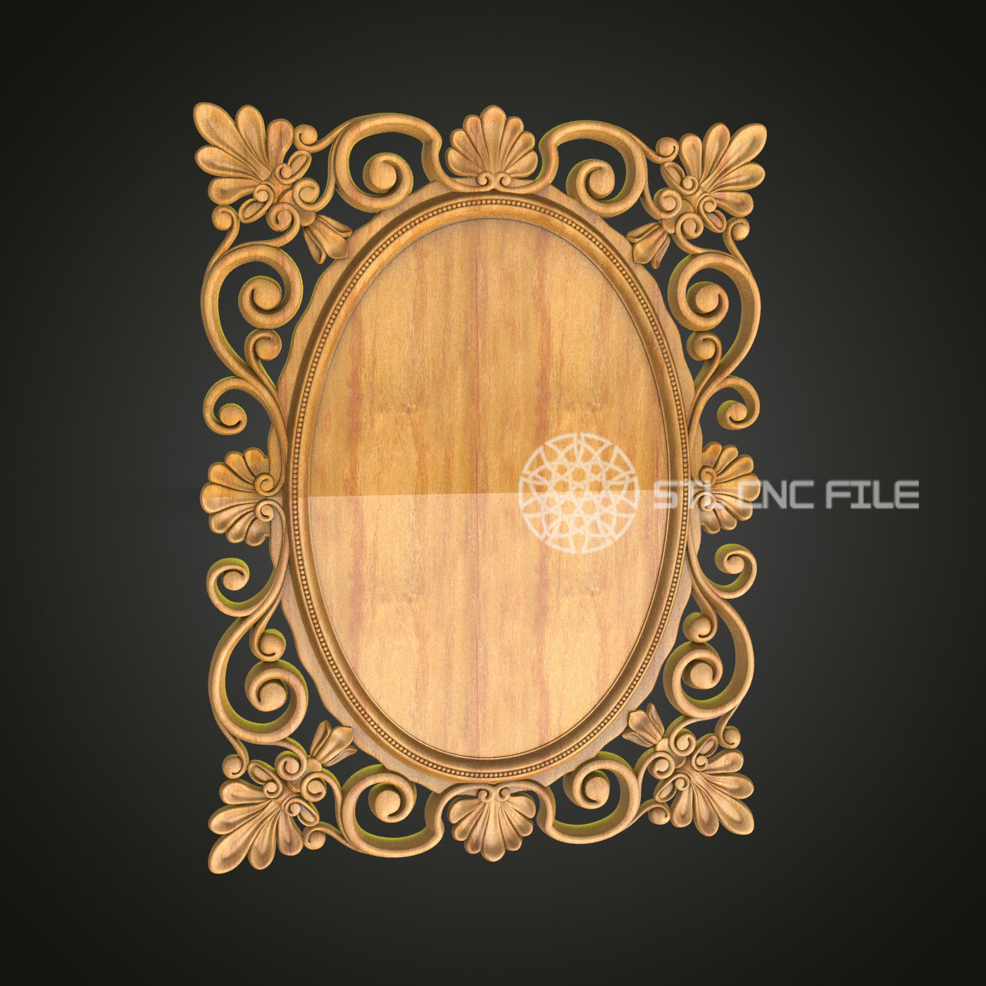 Exquisite Baroque Wooden Frame STL for CNC - Perfect for Wall Art and Home Decor