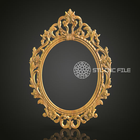 Luxurious Golden Baroque Frame STL File - Ideal for CNC Routers and Woodworking