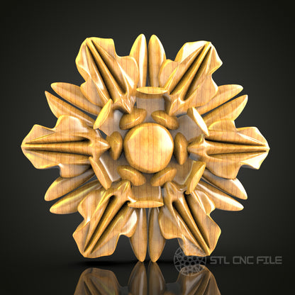 Dynamic Pine Cone CNC Router STL Model - Detailed Nature-Inspired Carving