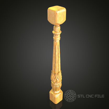Elegant Fluted Column STL Model for CNC Router - Perfect for Artcam, Aspire, Classical Interior Design