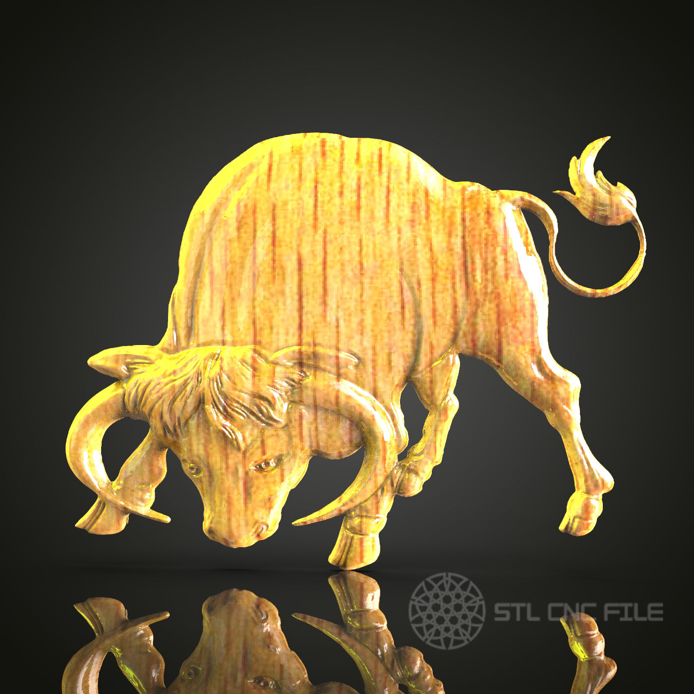 Majestic Bull STL Model for CNC Wood Carving – Perfect for Wall Decor, Artcam, Aspire Enthusiasts