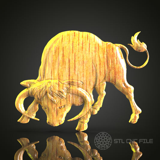 Majestic Bull STL Model for CNC Wood Carving – Perfect for Wall Decor, Artcam, Aspire Enthusiasts