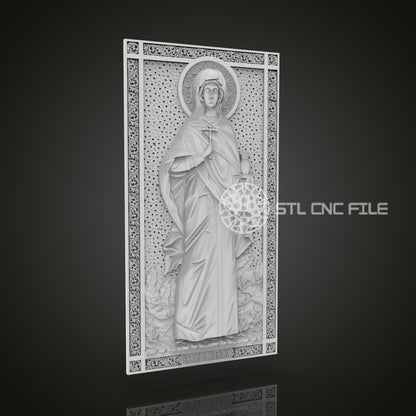 Religious Icon Relief STL File, Detailed CNC Carving Design for Artcam, Aspire, Spiritual Art Panel