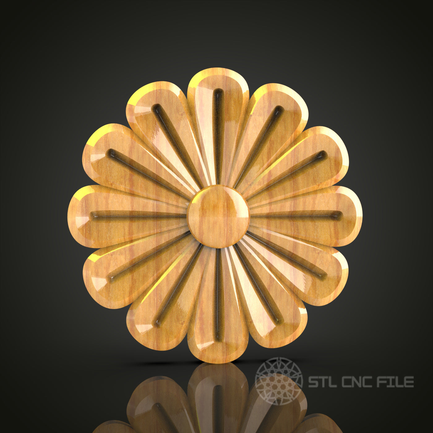Elegant Floral CNC Router Engraver STL Model - Artcam, Aspire Files