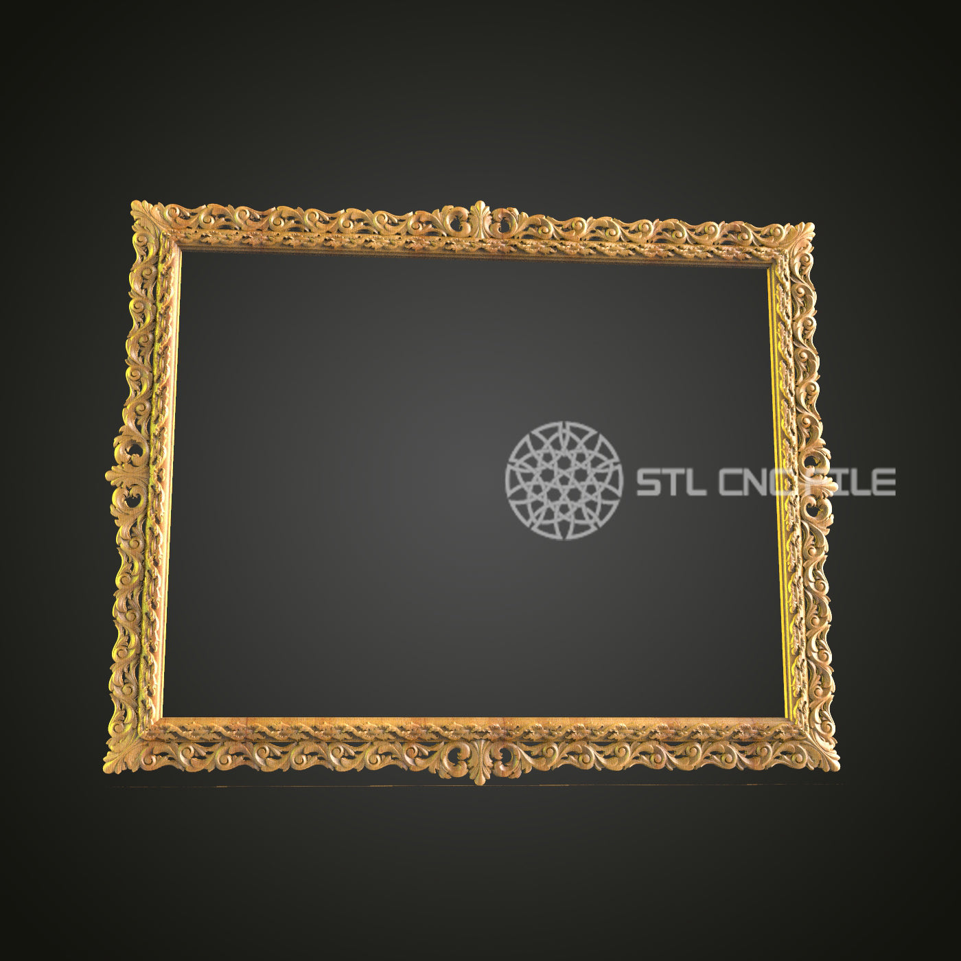 Classic Rococo Mirror Frame STL File for CNC Routers, Luxurious Wall Decoration