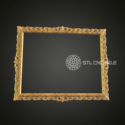 Classic Rococo Mirror Frame STL File for CNC Routers, Luxurious Wall Decoration