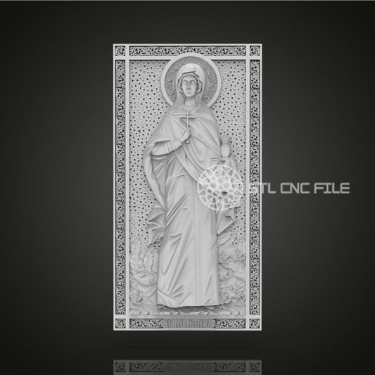 Religious Icon Relief STL File, Detailed CNC Carving Design for Artcam, Aspire, Spiritual Art Panel