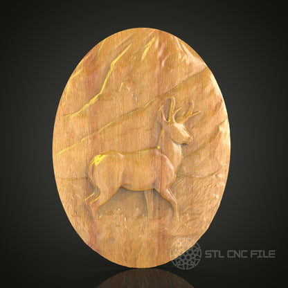 Woodland Stroll Deer – CNC Router STL Model for Rustic Wood Deco