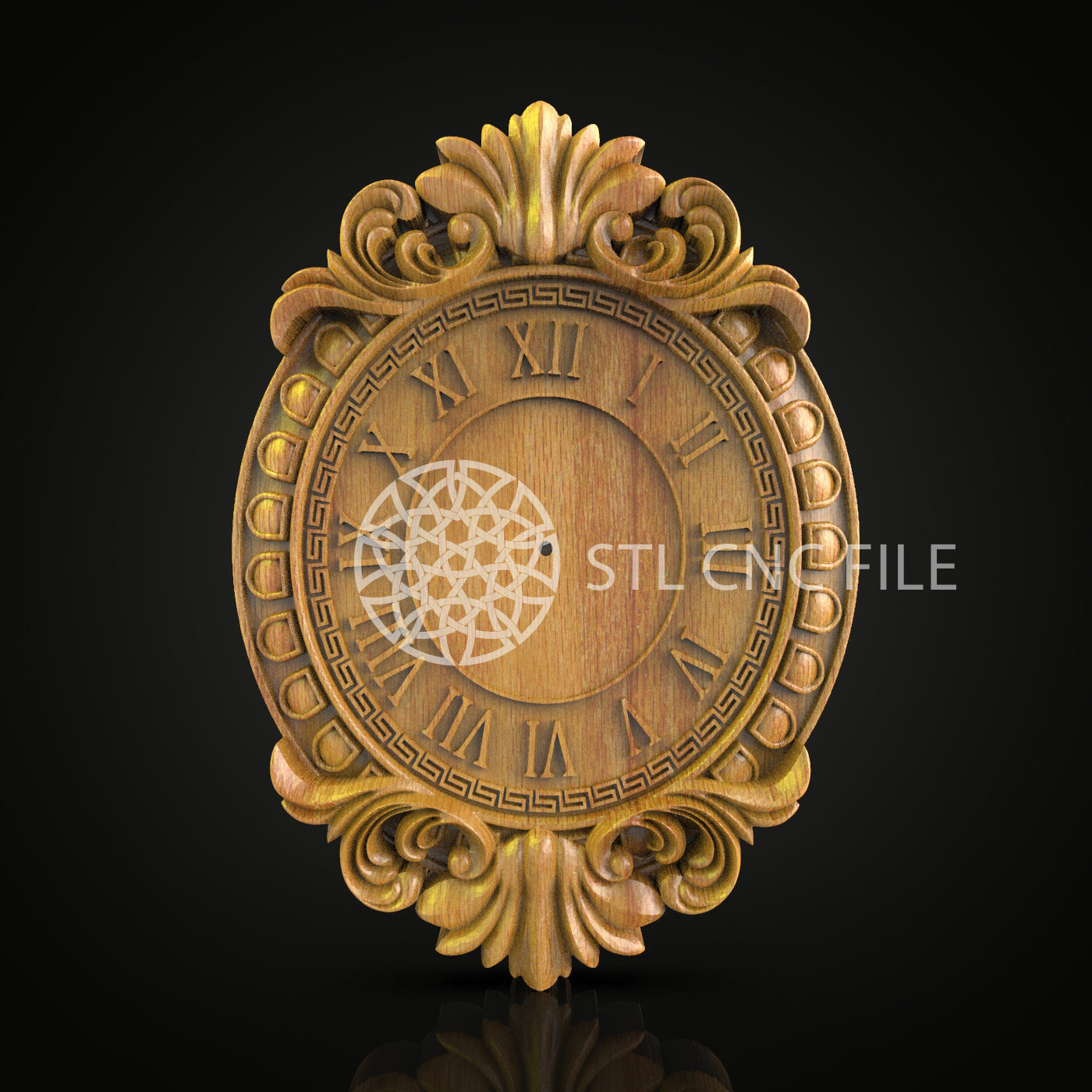 Roman Numerals Clock STL Model - CNC Engraving File, Artcam and Aspire Woodworking, Elegant Wall Decor, CNC Sculpture Pattern