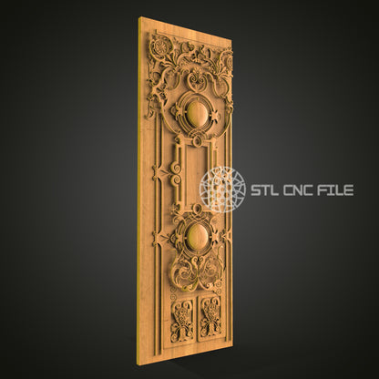 Gothic Revival Vertical Panel STL File for CNC Router - Ornate Wood Carving Design for Elegant Architectural Decor