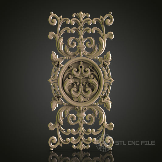 Ornate Vertical Panel for CNC and 3D Printing - STL File