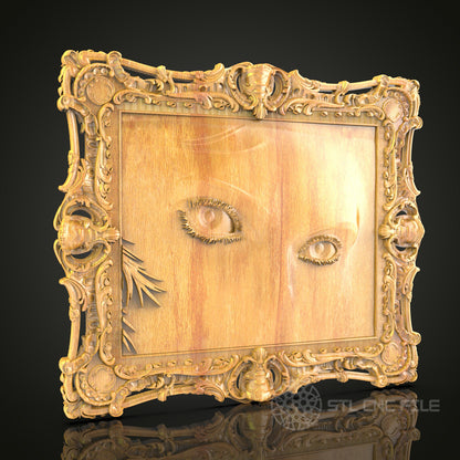 Mystic Eyes 3D Relief STL File for CNC, Enigmatic Wood Wall Art