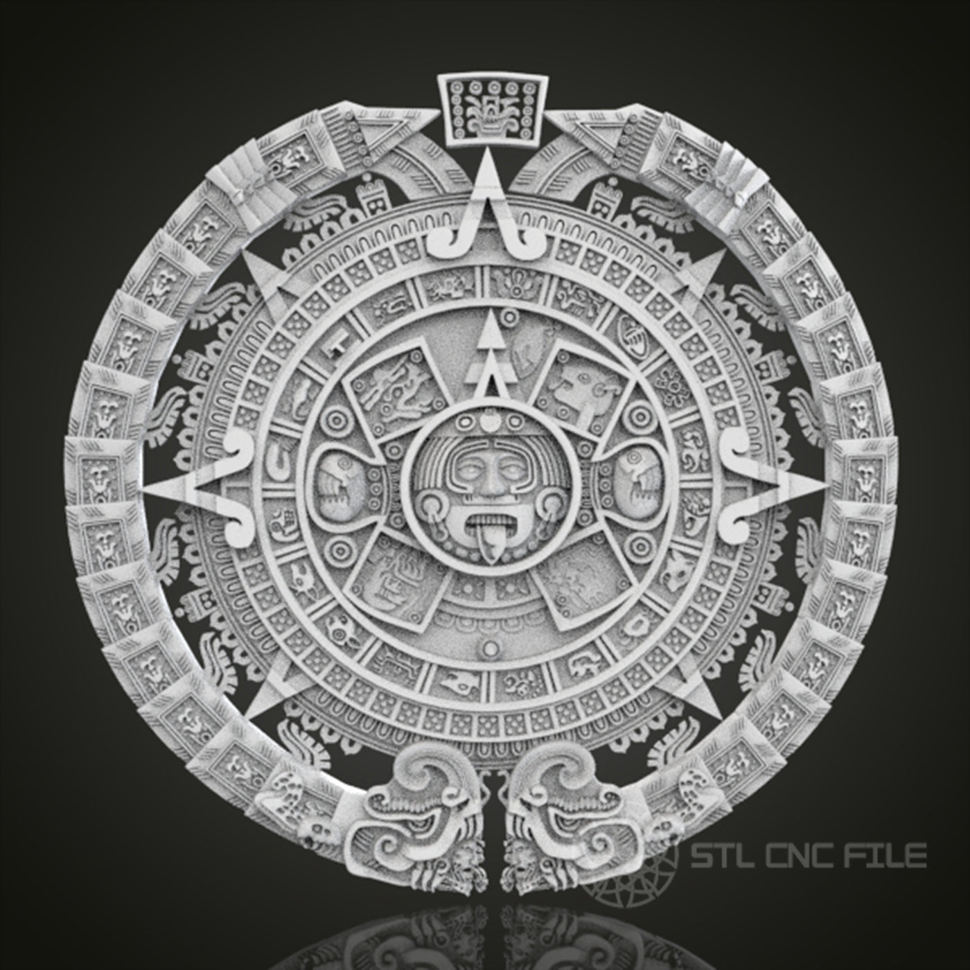 Mayan Calendar Relief | STL Model for CNC Router, 3D Printer | Aspire, Artcam, CNC Files