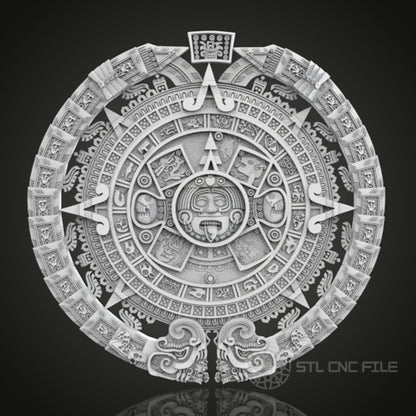 Mayan Calendar Relief | STL Model for CNC Router, 3D Printer | Aspire, Artcam, CNC Files