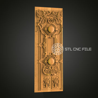 Gothic Revival Vertical Panel STL File for CNC Router - Ornate Wood Carving Design for Elegant Architectural Decor