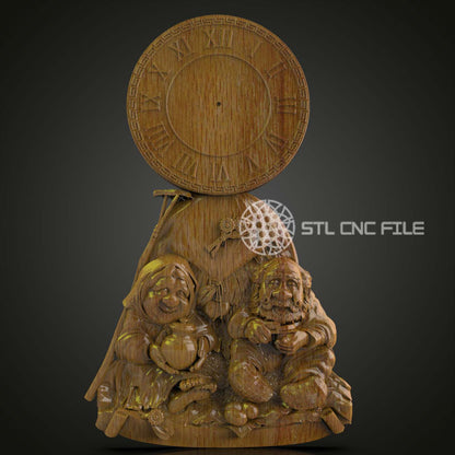 Whimsical Fairy Tale Clock, STL Model, CNC Router Engraving File for Wood Art, Charming Wall Decor, Artcam & Aspire Compatible