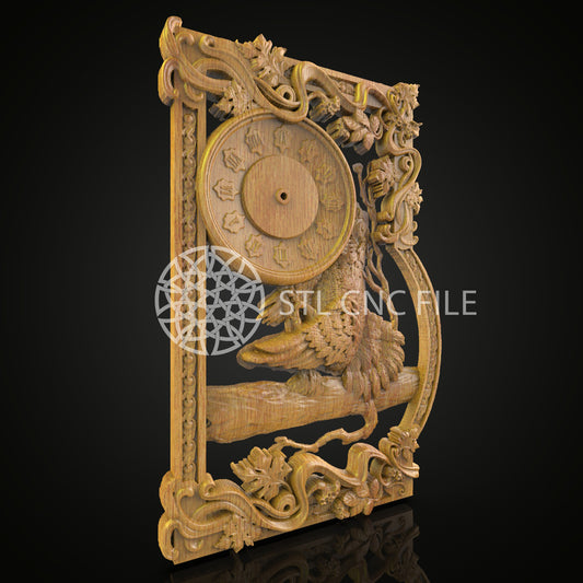 Peacock Themed 3D STL Model for CNC Router Engraving, Woodworking Artcam and Aspire Files, Wood Wall Decor CNC