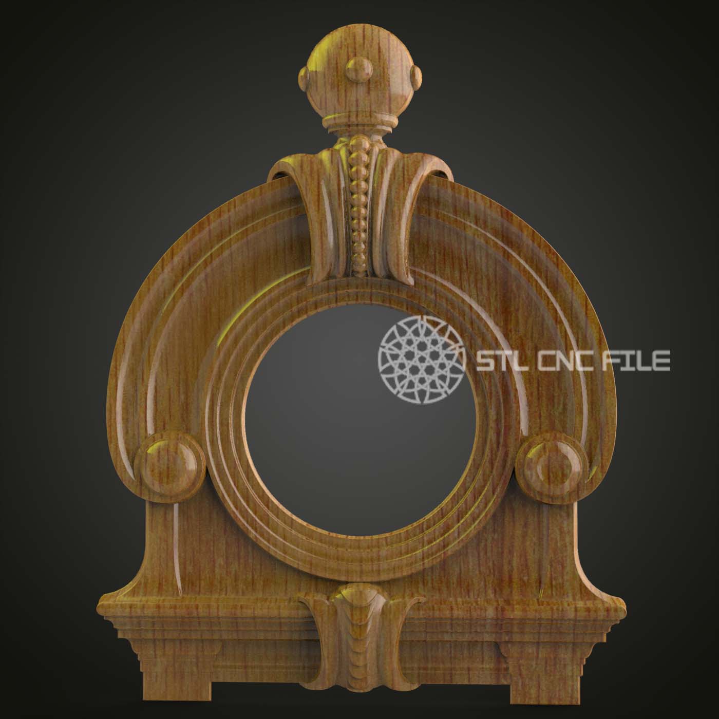 Neo-Classical Clock Frame STL Model - CNC Router Engraving Files for Elegant Timepiece, Artcam Aspire Art