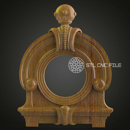 Neo-Classical Clock Frame STL Model - CNC Router Engraving Files for Elegant Timepiece, Artcam Aspire Art