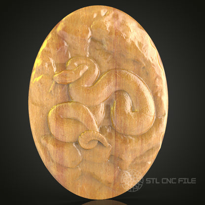 Entwined Snakes Wood Carving STL File for CNC Routers