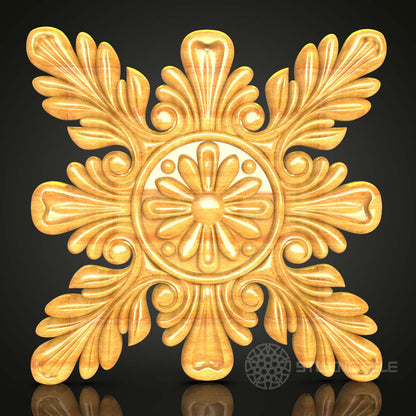 Classic Rosette CNC Wood Carving, STL File for Engravers, Artcam Aspire Wall Art