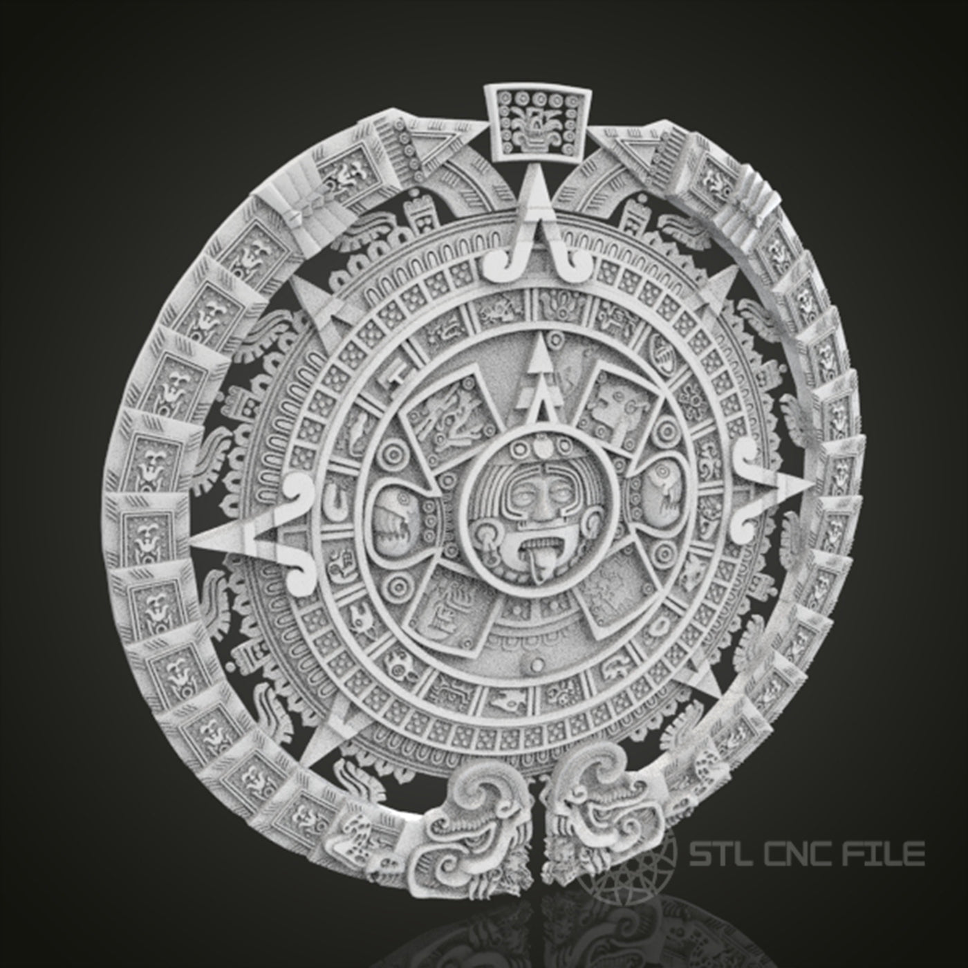 Mayan Calendar Relief | STL Model for CNC Router, 3D Printer | Aspire, Artcam, CNC Files