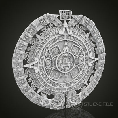 Mayan Calendar Relief | STL Model for CNC Router, 3D Printer | Aspire, Artcam, CNC Files